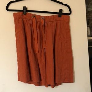 J. Crew Linen Burnt Orange Skirt
